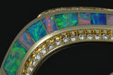 Close up of the amazing opal inlay in bracelet by Hileman.