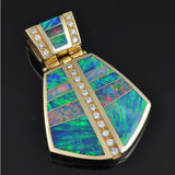 Diamond Australian opal pendant by Hileman