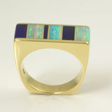Sugilite and opal inlay ring by Hileman