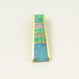 Opal inlay pendant in 14k gold by Hileman