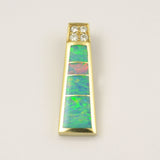 Australian opal pendant with diamond accents in gold
