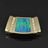 Opal and diamond slide pendant with Australian opal inlay by Hileman.