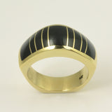 Black onyx ring in 14k yellow gold by Hileman